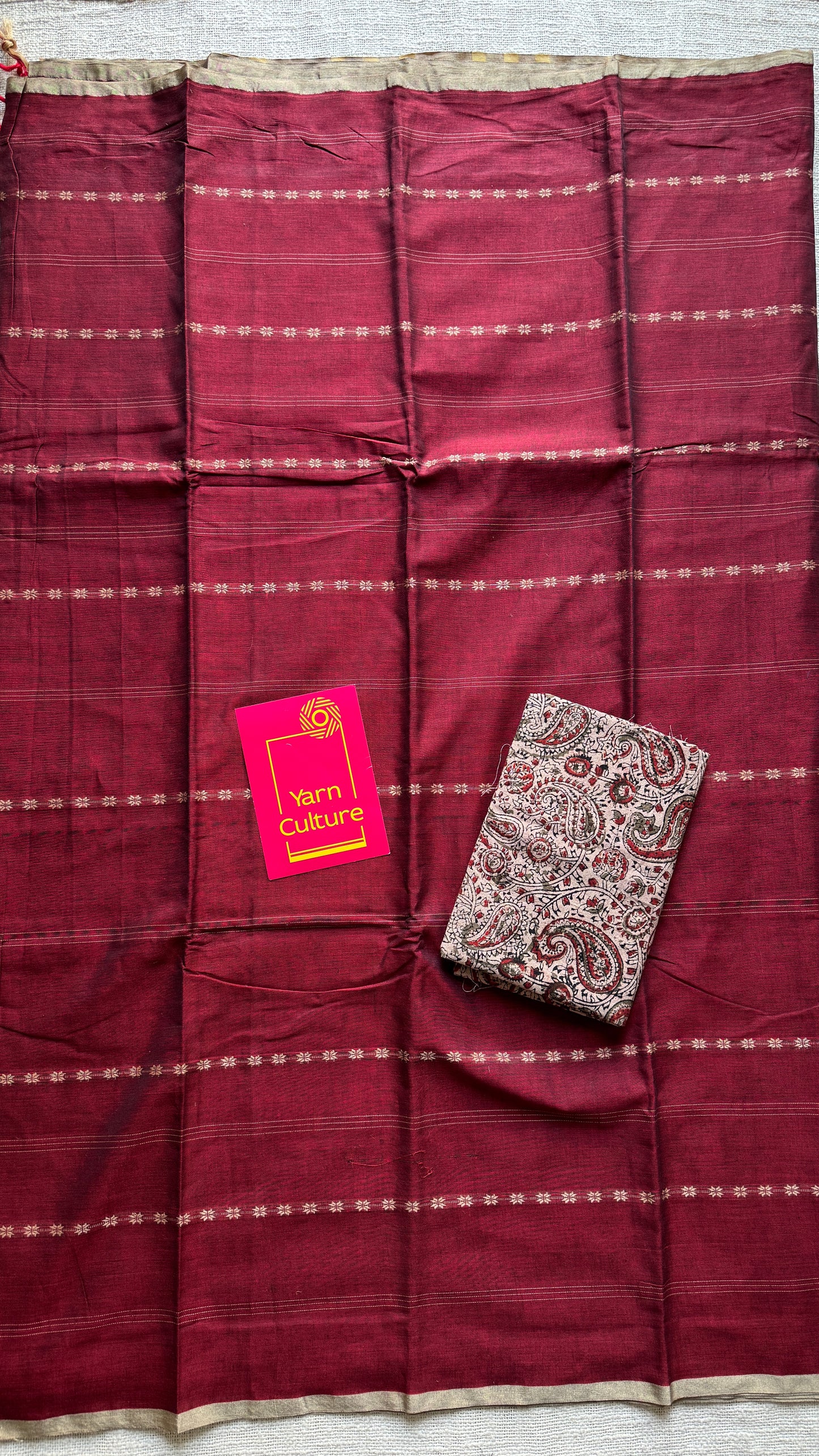 Bold Maroon Woven Motifs - Premium Narayanpet Soft Cotton