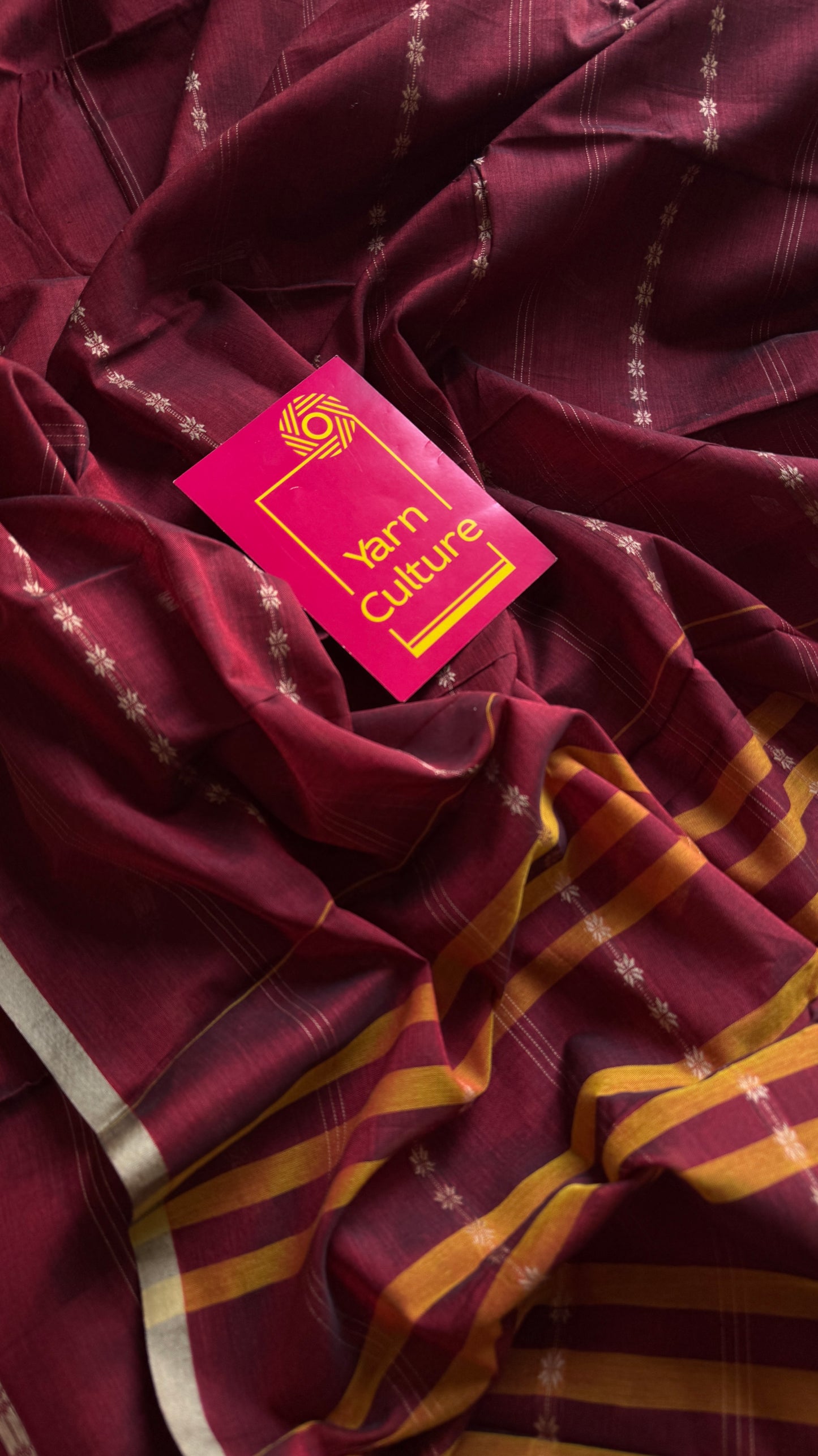 Bold Maroon Woven Motifs - Premium Narayanpet Soft Cotton