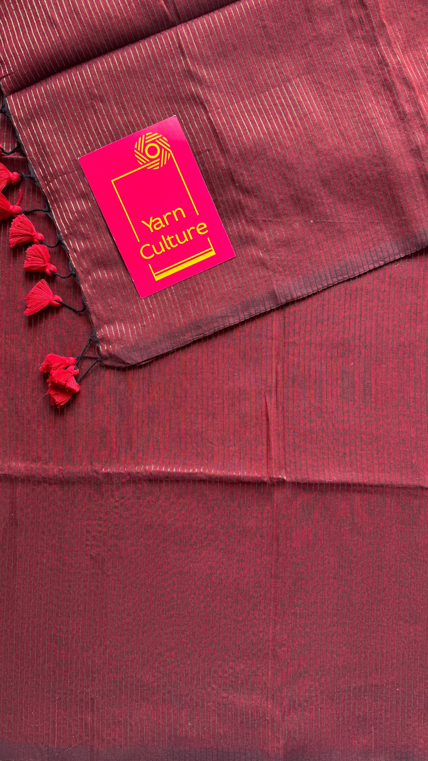 Berry Roast - Deep maroon & gold stripes, mul cotton