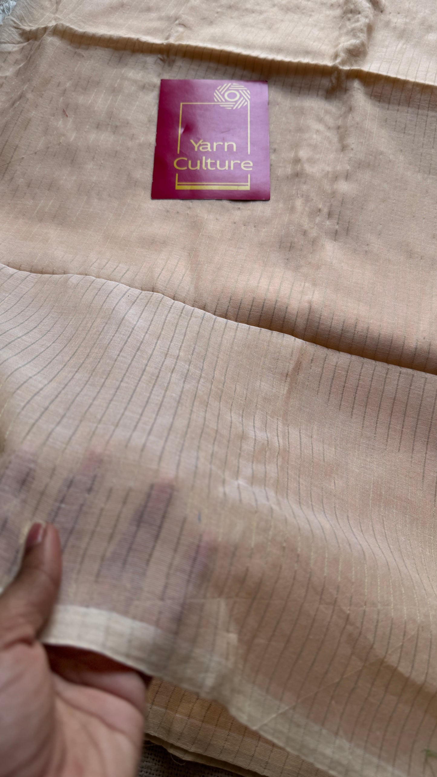 Musk Melon - Pastel orange & gold stripes, mul cotton YCBCMZS02