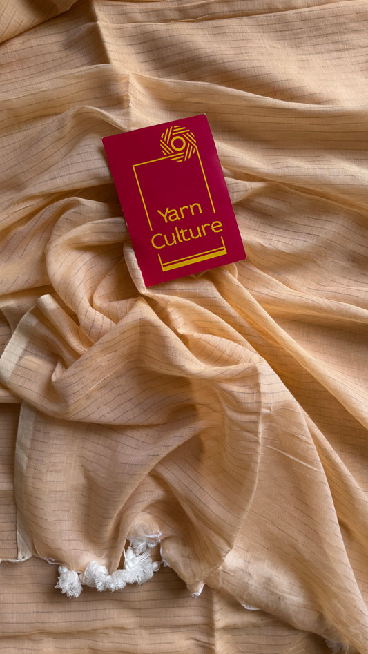 Musk Melon - Pastel orange & gold stripes, mul cotton YCBCMZS02