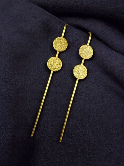 Gold plated earcuff, round - YCGPECF430